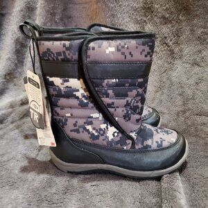 RUSS Thinsulate Gray Black WINTER Electric Camo Snow BOOT Size 12 READ